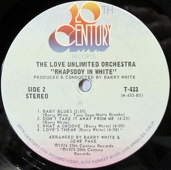 Love Unlimited Orchestra Arranged & Conducted By Barry White : Rhapsody In White (LP, Album)
