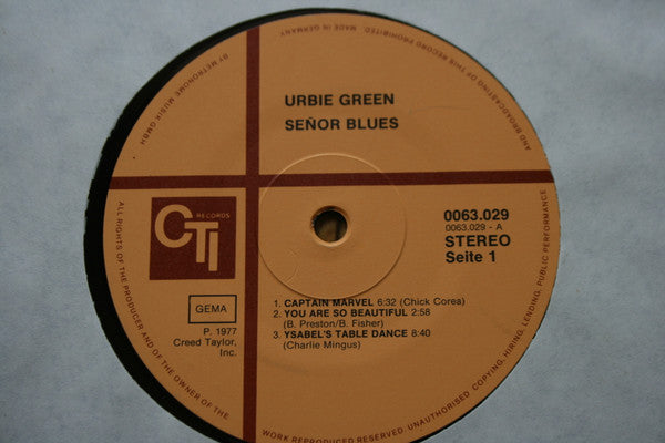 Urbie Green With Grover Washington, Jr. & Dave Matthews' Big Band : Señor  Blues (LP, Album, Gat)