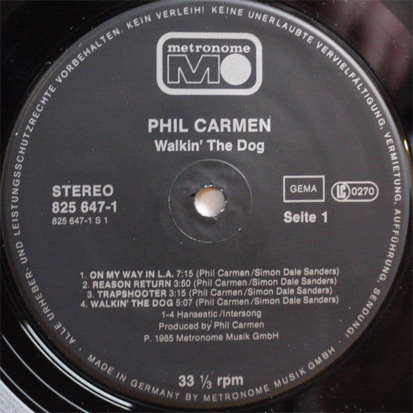 Phil Carmen : Walkin' The Dog (LP, Album)