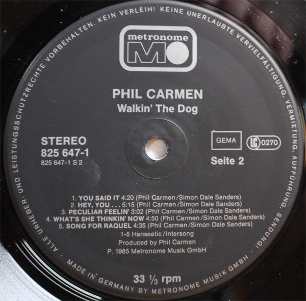 Phil Carmen : Walkin' The Dog (LP, Album)