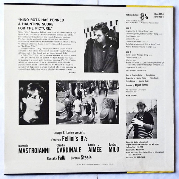 Nino Rota : Federico Fellini's 8½ (Original Soundtrack Recording) (LP, Album, Ind)