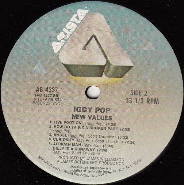Iggy Pop : New Values (LP, Album, Ter)