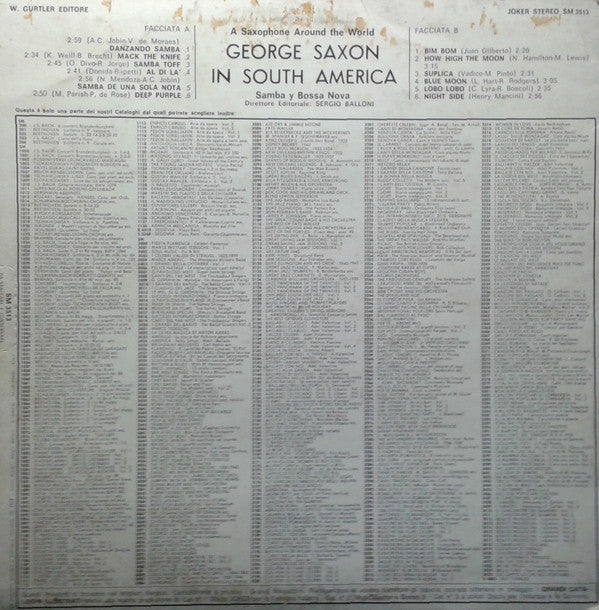 George Saxon : In South America (Samba & Bossa Nova) (LP, Album)
