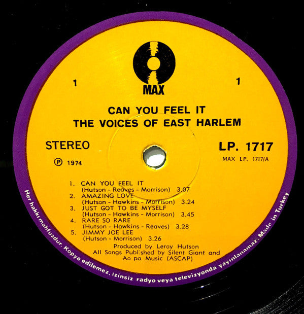 The Voices Of East Harlem : Can You Feel It (LP, Album)