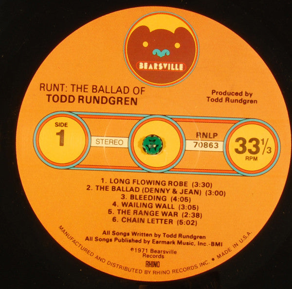 Runt : The Ballad Of Todd Rundgren (LP, Album, RE, RM, DMM)