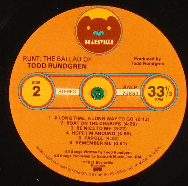 Runt : The Ballad Of Todd Rundgren (LP, Album, RE, RM, DMM)