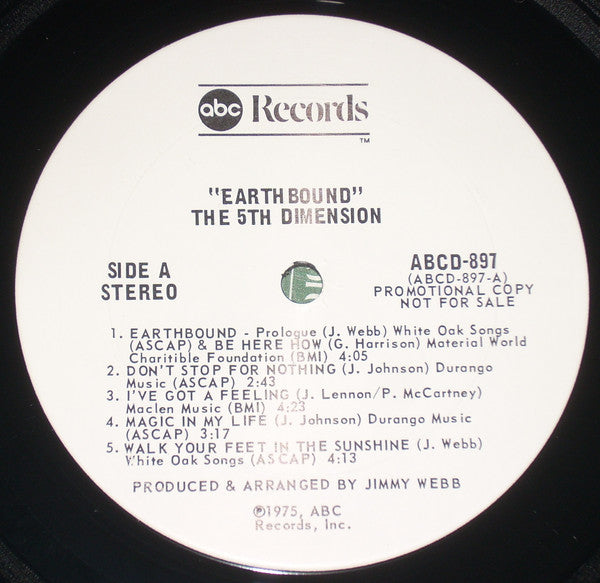 The Fifth Dimension : Earthbound (LP, Album, Promo)