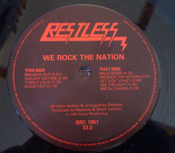 Restless (5) : We Rock The Nation (LP, Album)