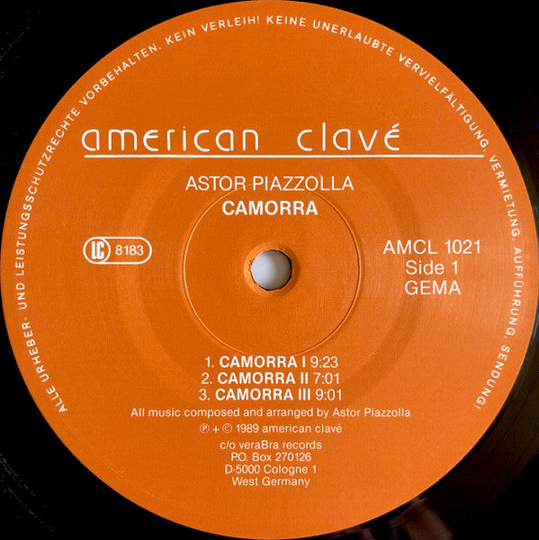 Astor Piazzolla : La Camorra: La Soledad De La Provocación Apasionada (LP, Album)