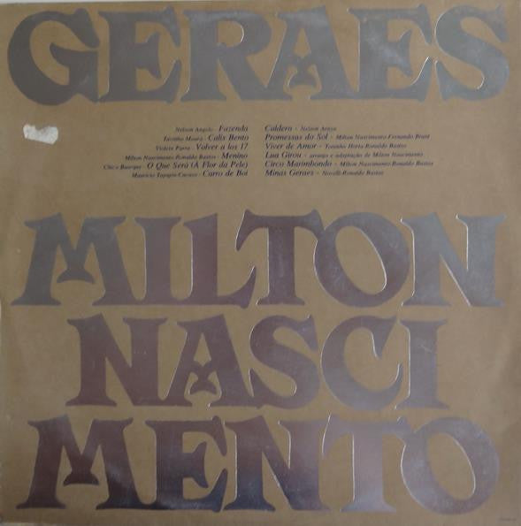 Milton Nascimento : Geraes (LP, Album, Gat)