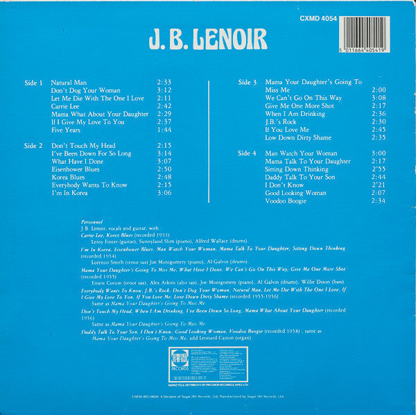 J.B. Lenoir : J.B. Lenoir (2xLP, Comp, RE)