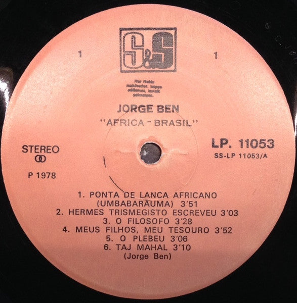 Jorge Ben : Africa Brasil (LP, Album)