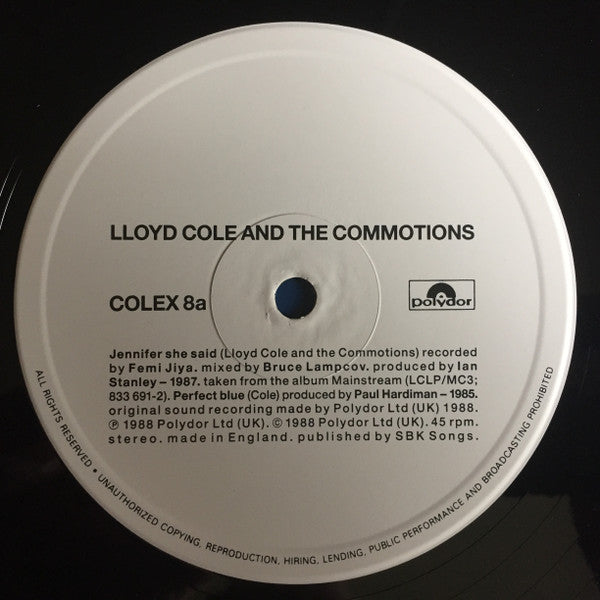 Lloyd Cole & The Commotions : Jennifer She Said (12", Single)