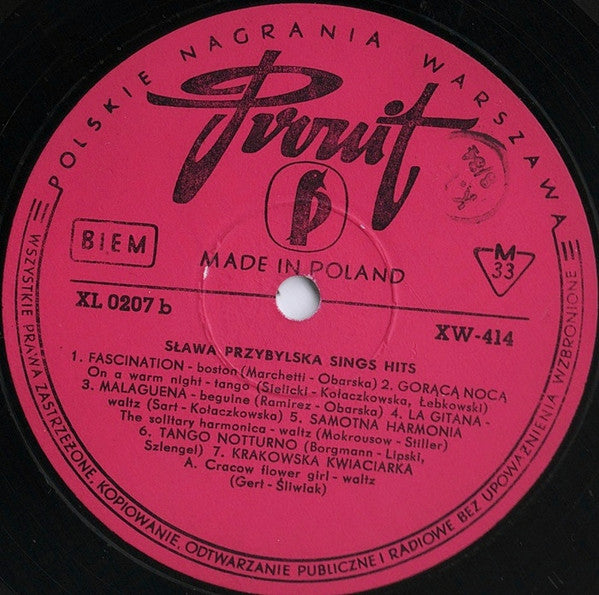 Sława Przybylska : Sława Przybylska Sings Hits (LP, Album, Mono)