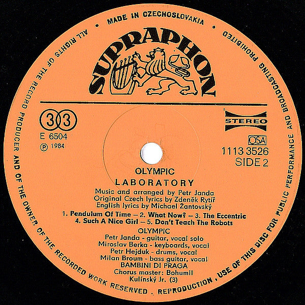 Olympic (2) : Laboratory (LP, Album, RP)