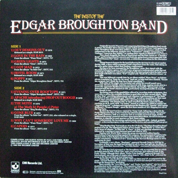 The Edgar Broughton Band : The Best Of Edgar Broughton Band - Out Demons Out! (LP, Comp)