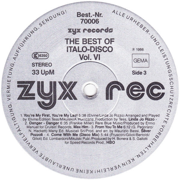Various : The Best Of Italo-Disco Vol. 6 (2xLP, Comp)