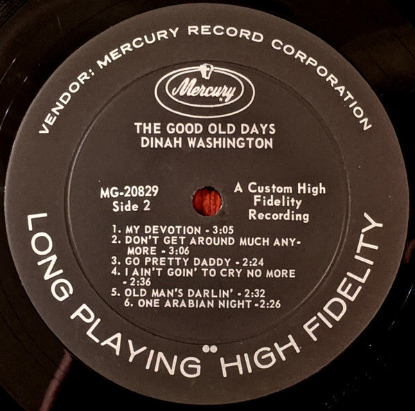 Dinah Washington : The Good Old Days (LP, Comp, Mono)