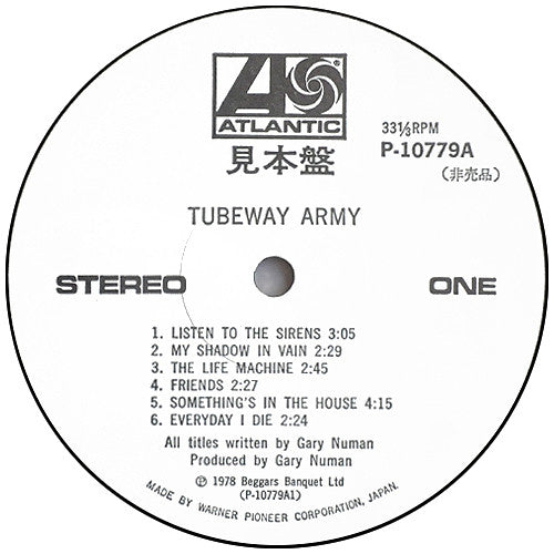 Tubeway Army : Tubeway Army (LP, Album, Promo)