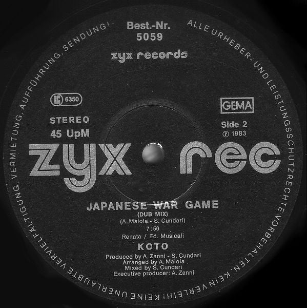 Koto : Japanese War Game (12", Maxi)