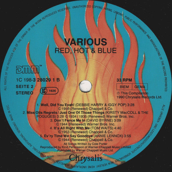 Various : Red  Hot + Blue (A Tribute To Cole Porter To Benefit AIDS Research And Relief) (2xLP, Album)