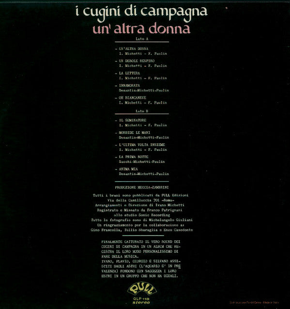I Cugini Di Campagna : Un'Altra Donna (LP, Album, Gat)