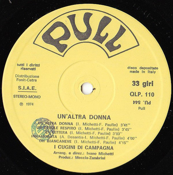 I Cugini Di Campagna : Un'Altra Donna (LP, Album, Gat)