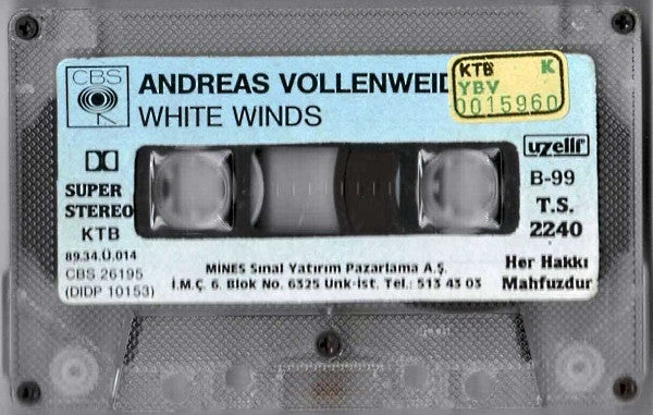 Andreas Vollenweider : White Winds (Cass, Album)