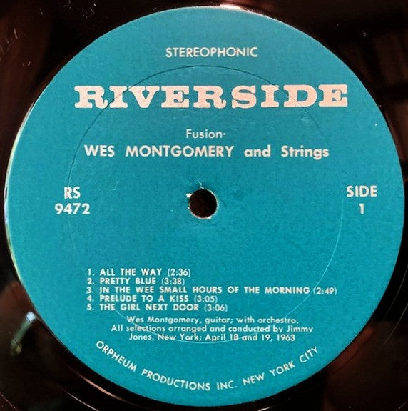 Wes Montgomery : Fusion! Wes Montgomery With Strings (LP, Album, RE)