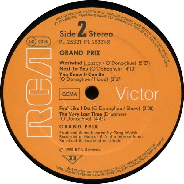 Grand Prix (2) : Grand Prix (LP, Album)