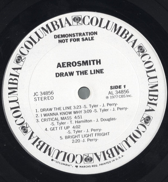 Aerosmith : Draw The Line (LP, Album, Promo)