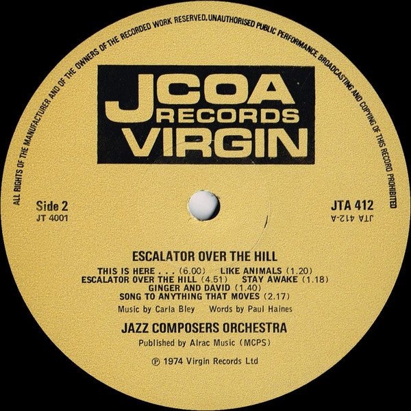 Carla Bley, Paul Haines : Escalator Over The Hill (3xLP, Album, RE, Gat)