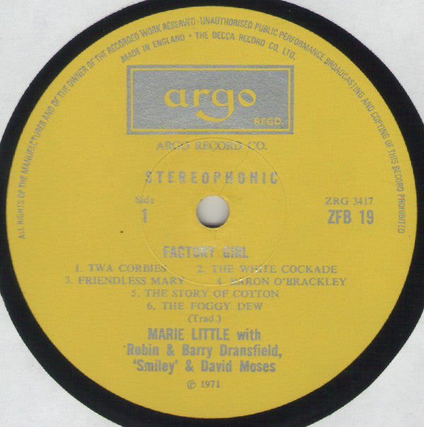 Marie Little : Factory Girl (LP, Album)