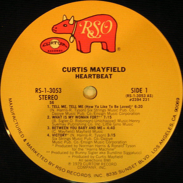 Curtis Mayfield : Heartbeat (LP, Album, 56 )