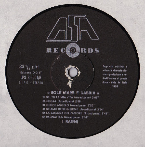I Ragni : Sole Mare E Sabbia (LP, Album)