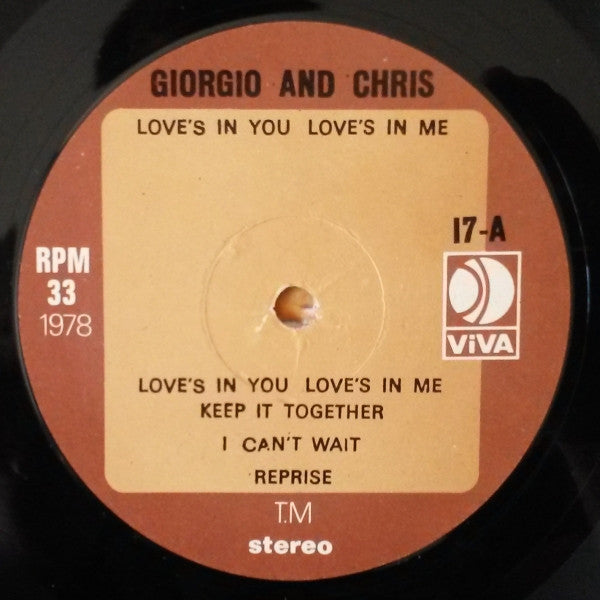 Giorgio Moroder And Chris Bennett : Love's In You, Love's In Me (LP, Album)