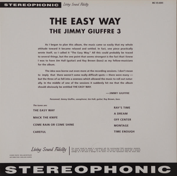 The Jimmy Giuffre Trio : The Easy Way (LP, Album, RE, 180)