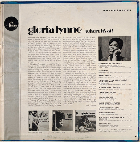Gloria Lynne : Where It's At! (LP, Album, Mono)