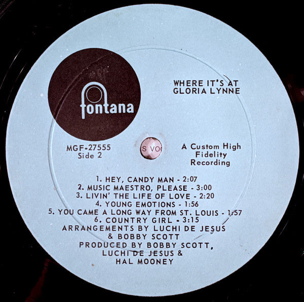 Gloria Lynne : Where It's At! (LP, Album, Mono)