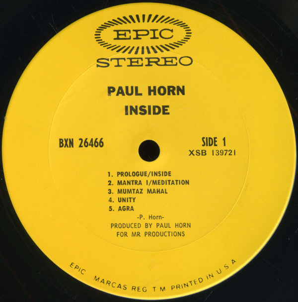 Paul Horn : Inside (LP, Album)