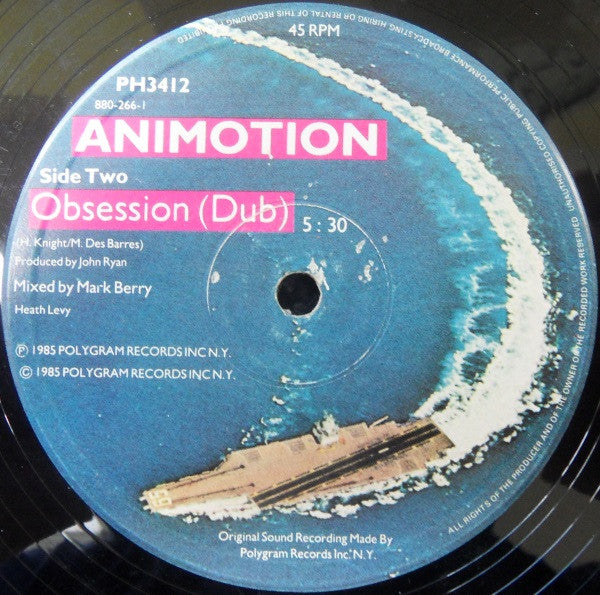 Animotion : Obsession (12", Single, Die)