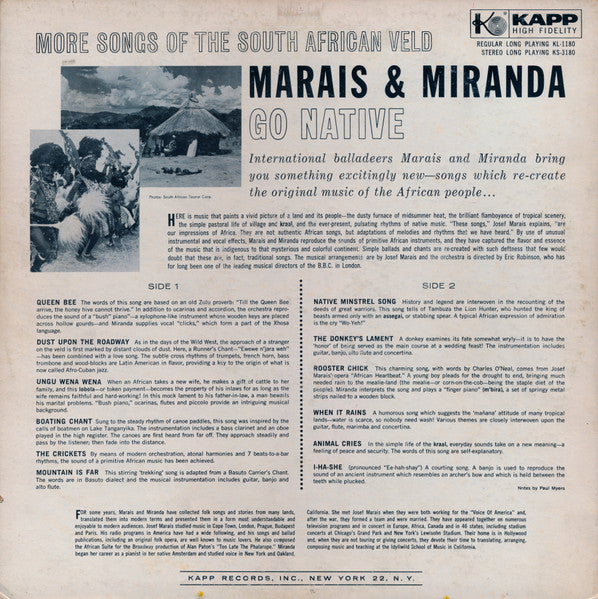 Marais And Miranda : Go Native (LP)