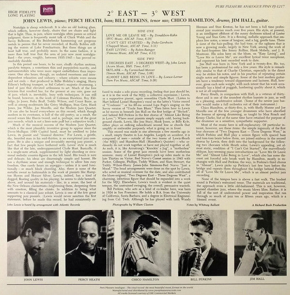 John Lewis (2), Percy Heath / Bill Perkins, Chico Hamilton, Jim Hall : Grand Encounter: 2° East - 3° West (LP, Album, Mono, RE, 180)