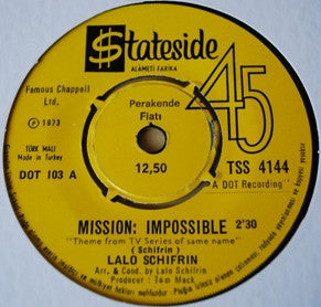 Lalo Schifrin : Görevimiz Tehlike Mission:Impossible  (7", Single)