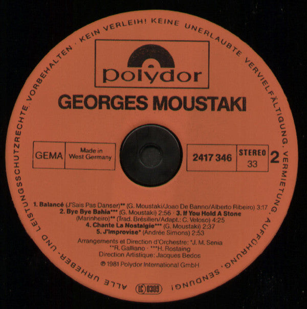 Georges Moustaki : Georges Moustaki (LP, Album, Gat)