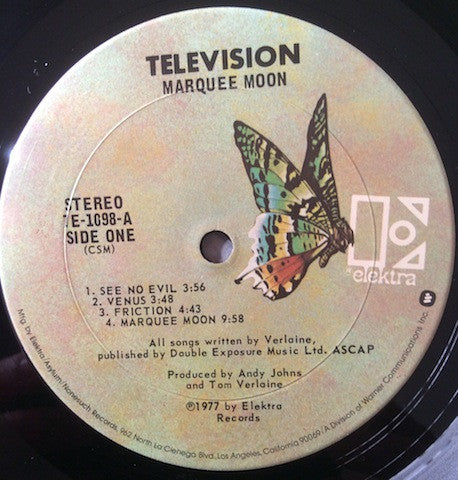 Television : Marquee Moon (LP, Album, San)