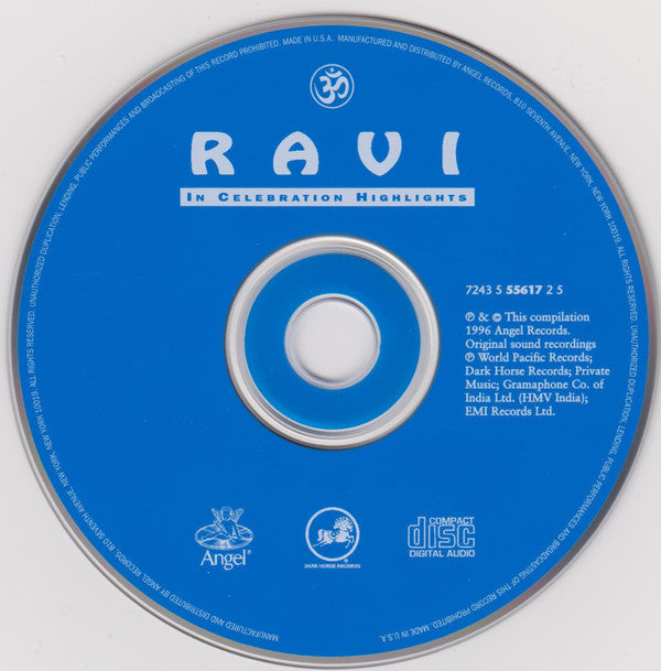 Ravi Shankar : In Celebration Highlights (CD, Comp)