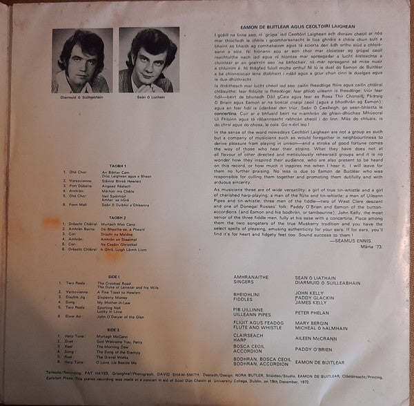 Éamon De Buitléar Agus Ceoltóirí Laighean : The Crooked Road (LP, Album)