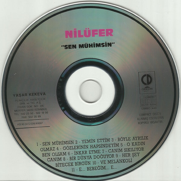 Nilüfer : Sen Mühimsin (CD, Album)