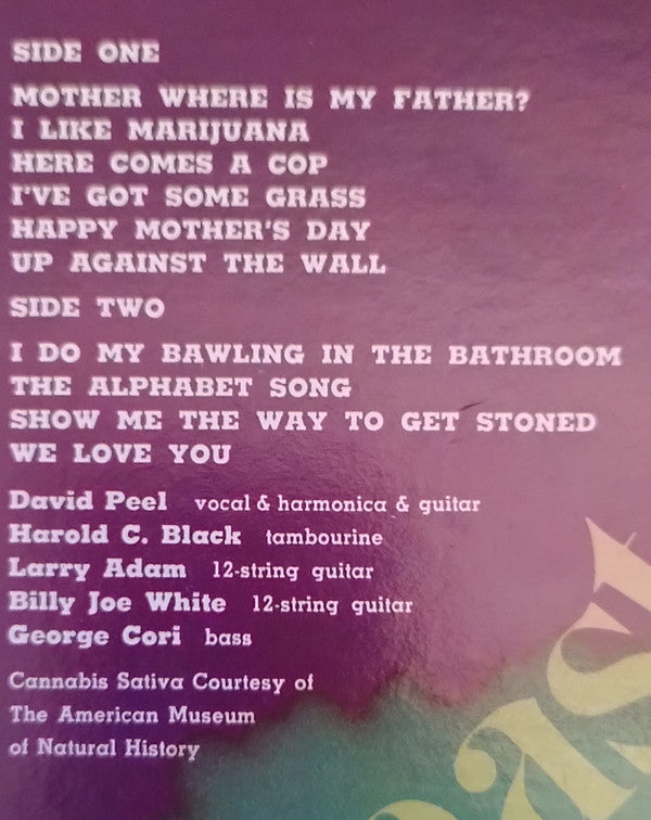 David Peel & The Lower East Side : Have A Marijuana (LP, Album, RP)